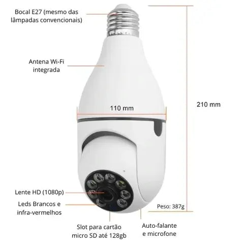 🔒✨ Cámara Smart 2 en 1: Seguridad 360° + Luz Inteligente